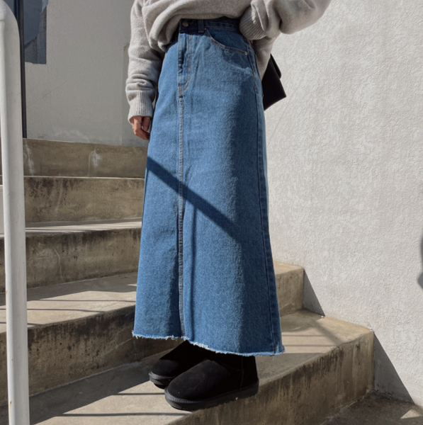 [VINVLE] Denim Long Skirt