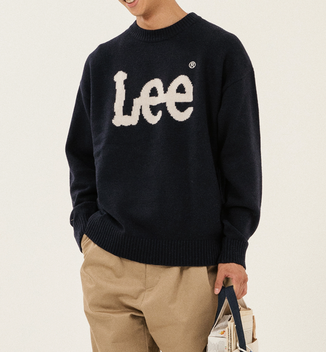 [LEE] Twitch Logo Pullover Knit - Navy