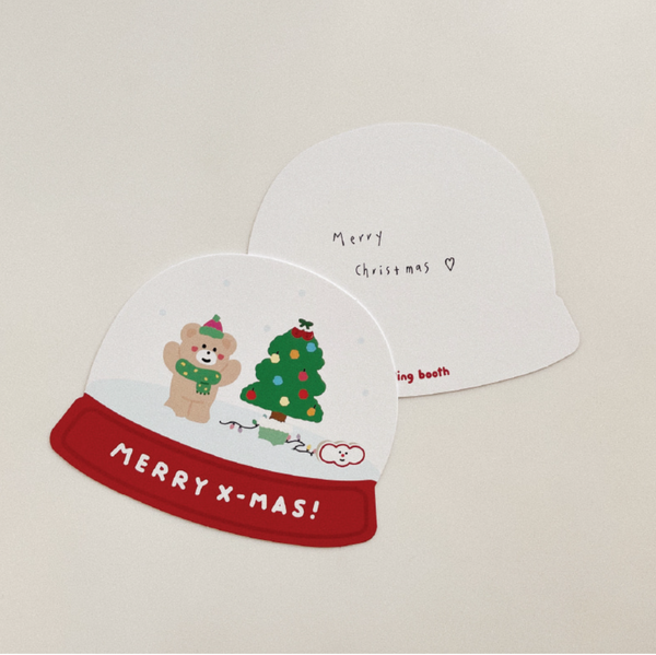 [malling booth] White Snowball Christmas Card