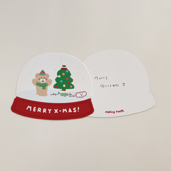 [malling booth] White Snowball Christmas Card