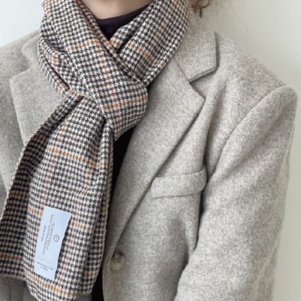 [SLOWSTITCH] Classic Check Brown Muffler