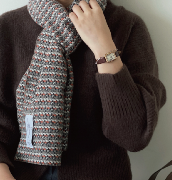 [SLOWSTITCH] Cotton Candy Grey Muffler