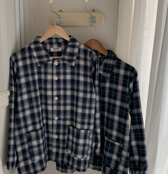 [Juuneedu] Cornell Napping Check Pajamas (2size/2colour)