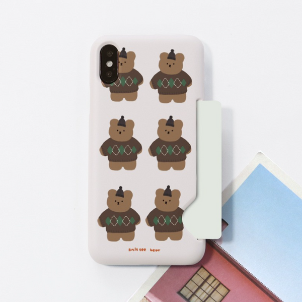 [MOMO CASE] 303 패턴니트베어(크림) Phone Case