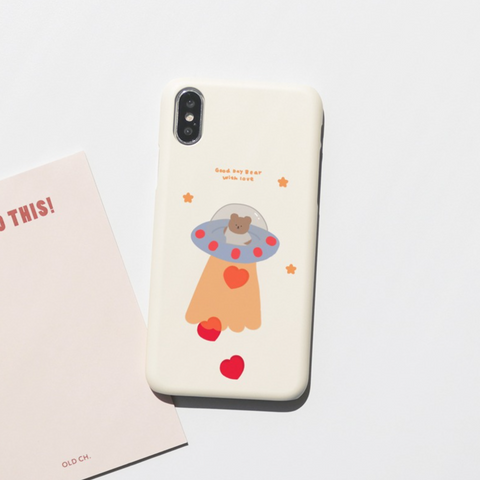 [MOMO CASE] 334 하트슝슝곰(크림) Phone Case