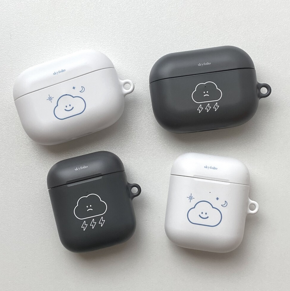 [skyfolio] White Line Cloud Airpods Case