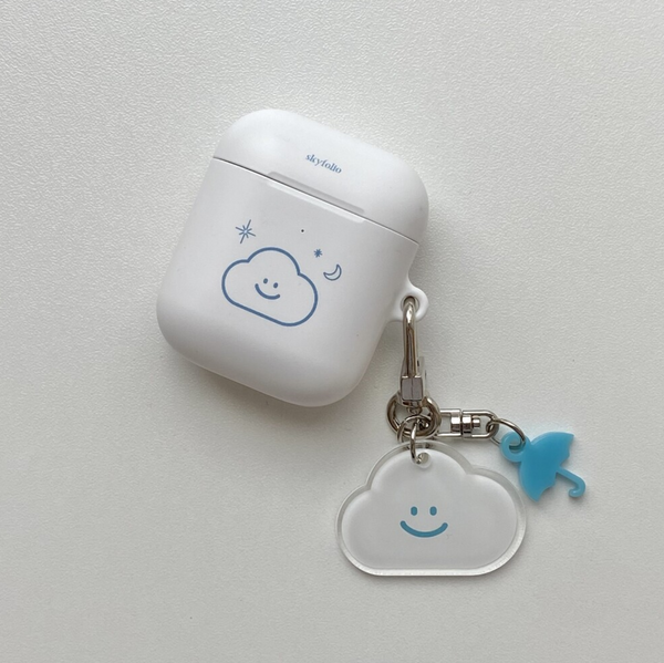 [skyfolio] White Line Cloud Airpods Case