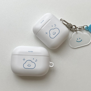 [skyfolio] White Line Cloud Airpods Case