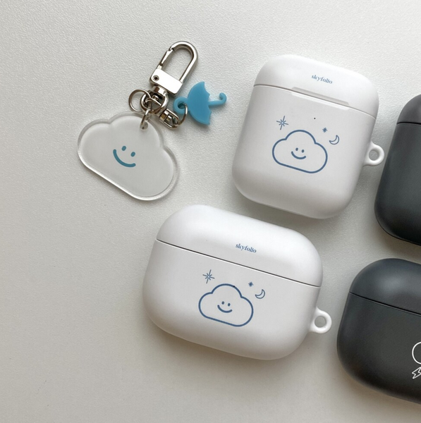 [skyfolio] White Line Cloud Airpods Case