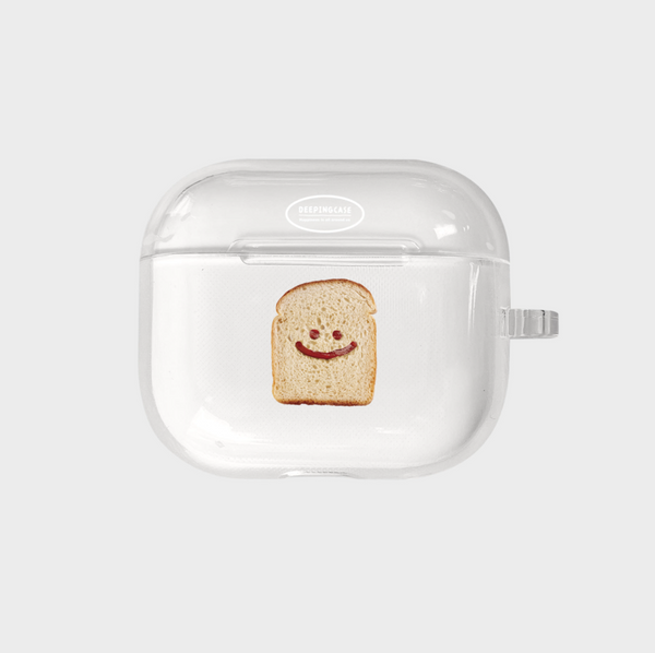 [DEEPING CASE] 스마일 잼 식빵 Clear Airpods Case