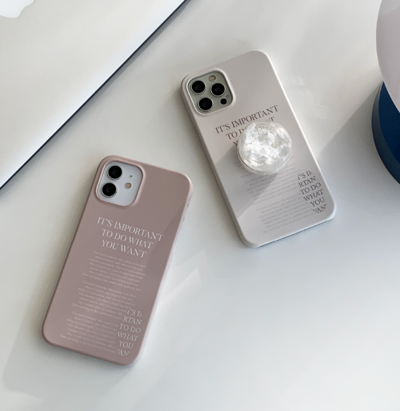 [Mademoment] Mood Beige Lettering Phone Case