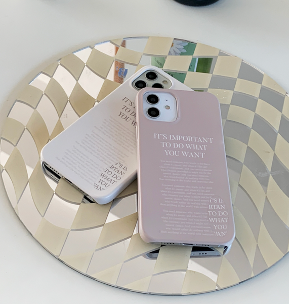 [Mademoment] Mood Beige Lettering Phone Case