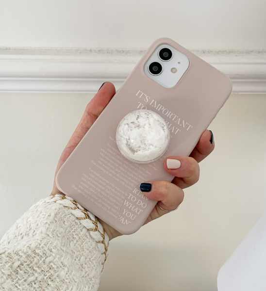 [Mademoment] Mood Beige Lettering Phone Case