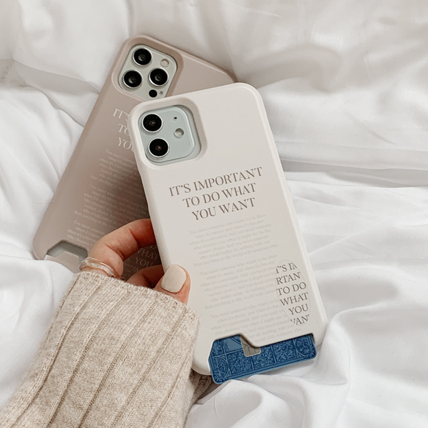[Mademoment] Mood Beige Lettering Phone Case