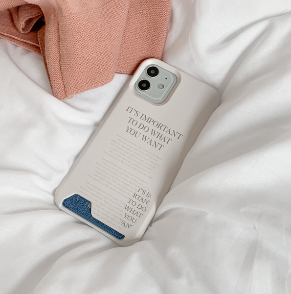 [Mademoment] Mood Beige Lettering Phone Case