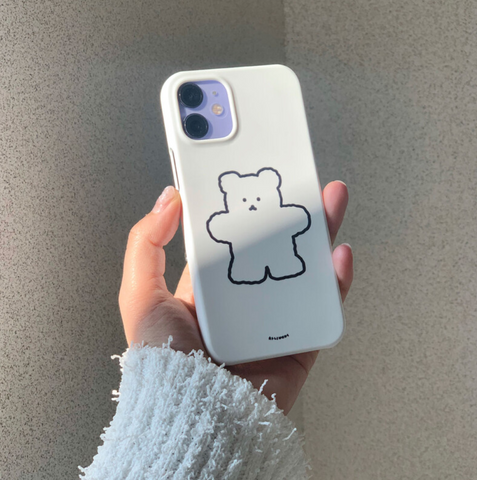 [chanibear] White/ Black Bear Phone Case