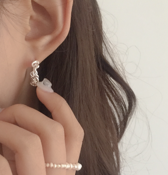 [moat] Heart Weave Earring (silver925)