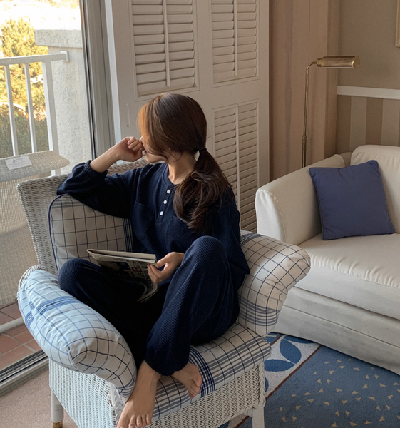 [Juuneedu] J'eu 247 - in N out Homewear (Navy)