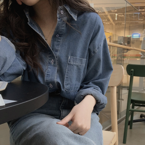 [SLOWAND] Simon Vintage Washed Denim Shirt