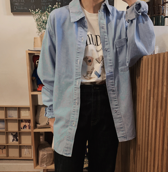 [SLOWAND] Simon Vintage Washed Denim Shirt