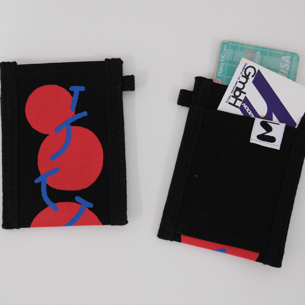 [MINMIN] Fruits Lucky Card Case - Black