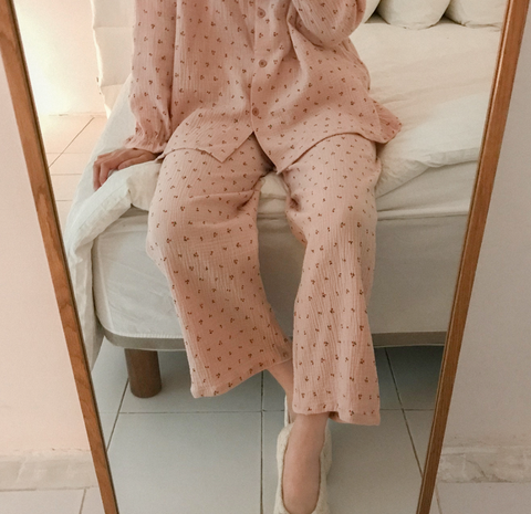 [Juuneedu] Cherry Frill Long Sleeve Pyjamas