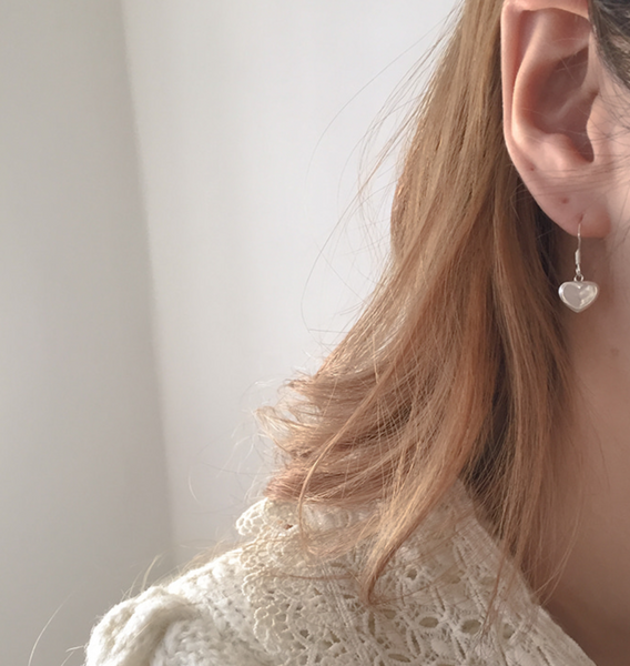 [moat] Shell Heart Earring (silver925)