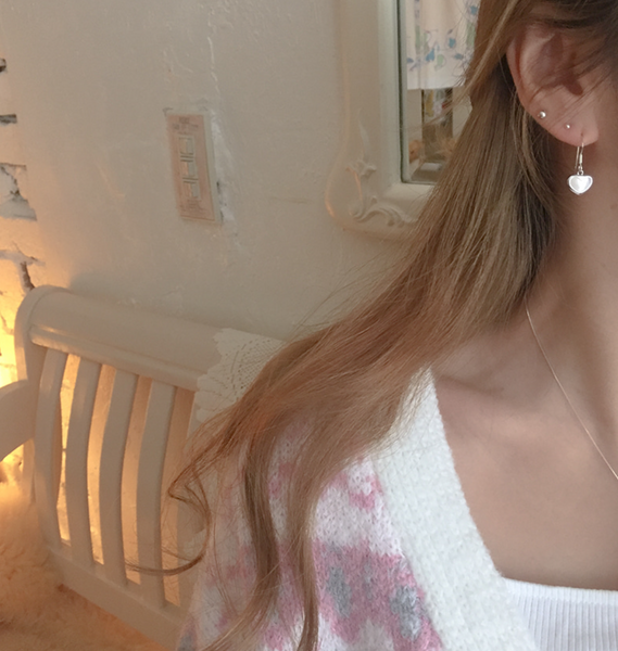 [moat] Shell Heart Earring (silver925)