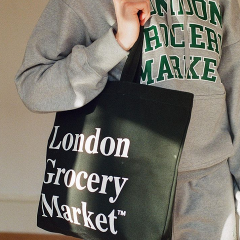 [London Grocery Market] Cotton Market Bag (Forest Green)