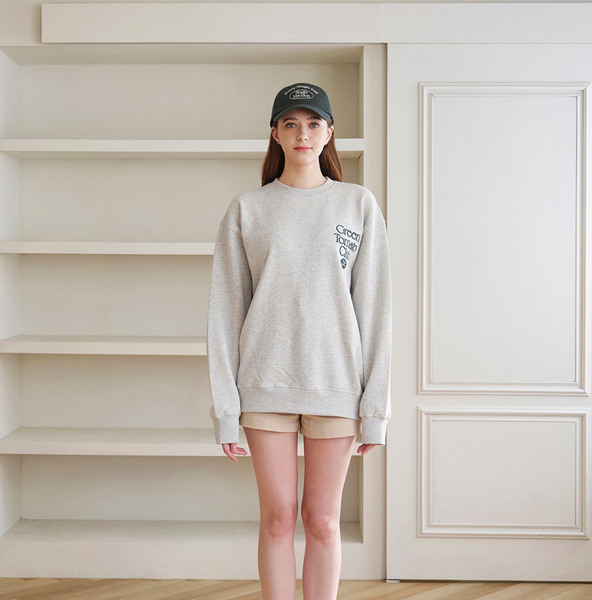 [Single Mansion] Original Sweatshirt (Melange Grey/Deep Green)