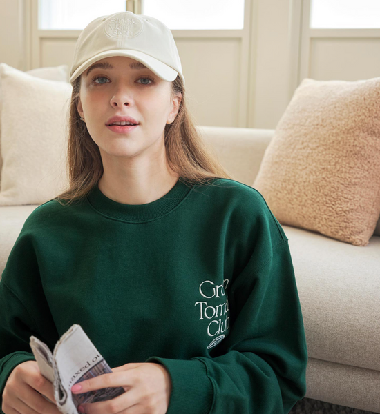 [Single Mansion] Original Sweatshirt (Melange Grey/Deep Green)