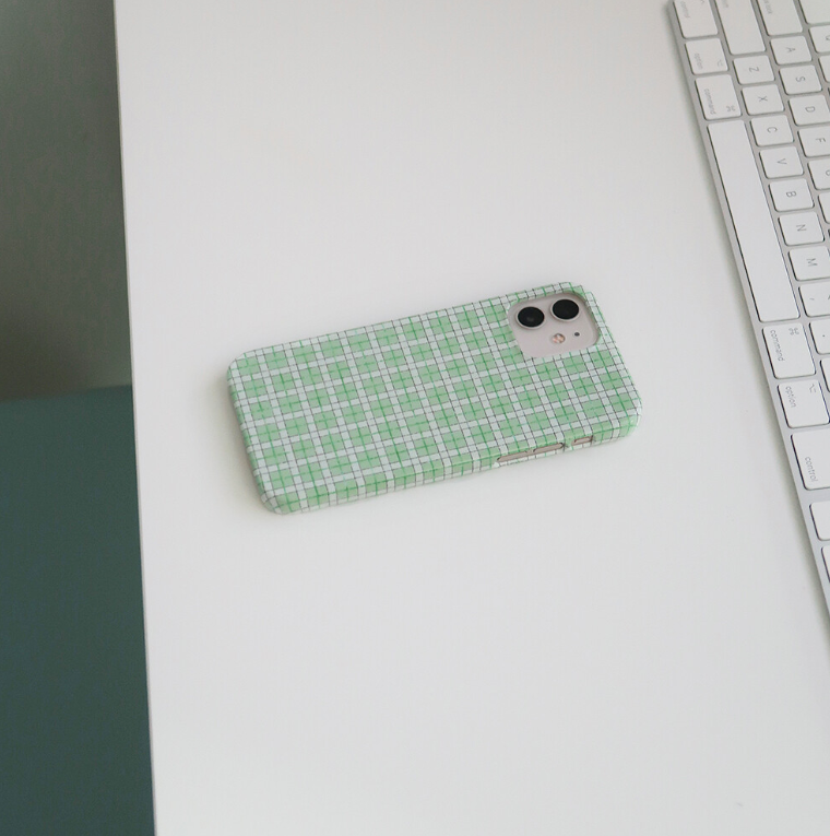 [Loner's Archive.] Green Check Phone Case