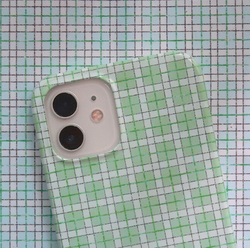 [Loner's Archive.] Green Check Phone Case