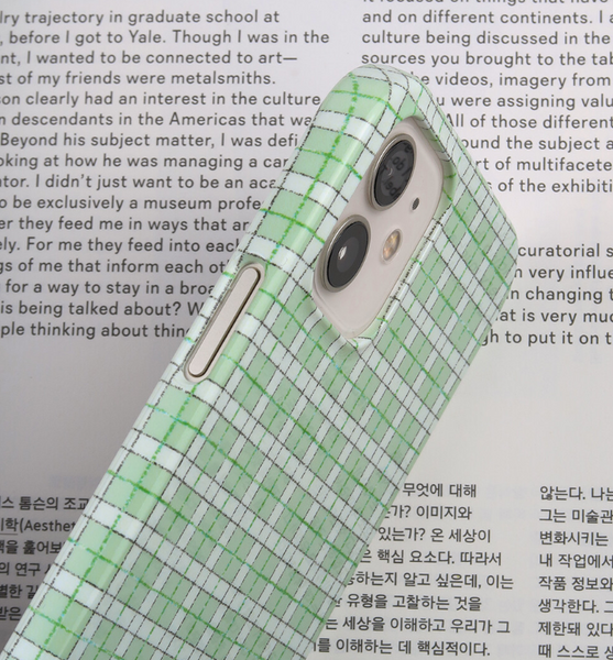 [Loner's Archive.] Green Check Phone Case