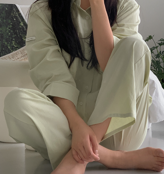 [Juuneedu] J'eu Breeze Cotton Single Collar Pyjama Set