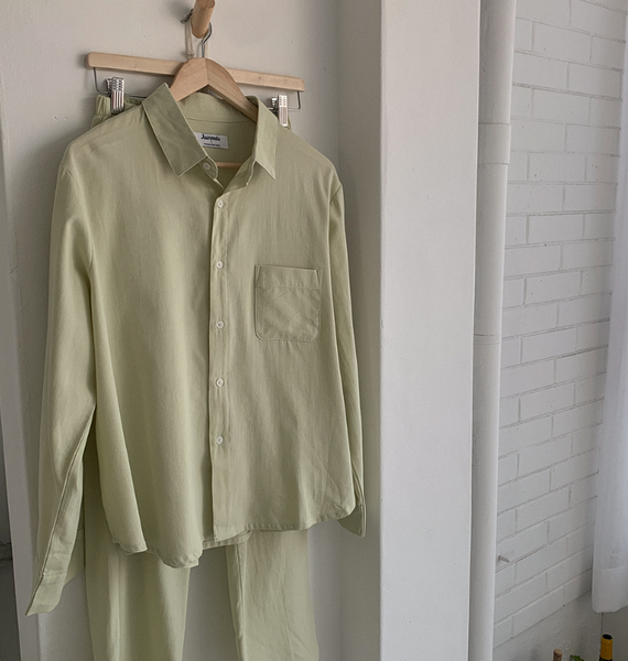 [Juuneedu] J'eu Breeze Cotton Single Collar Pyjama Set