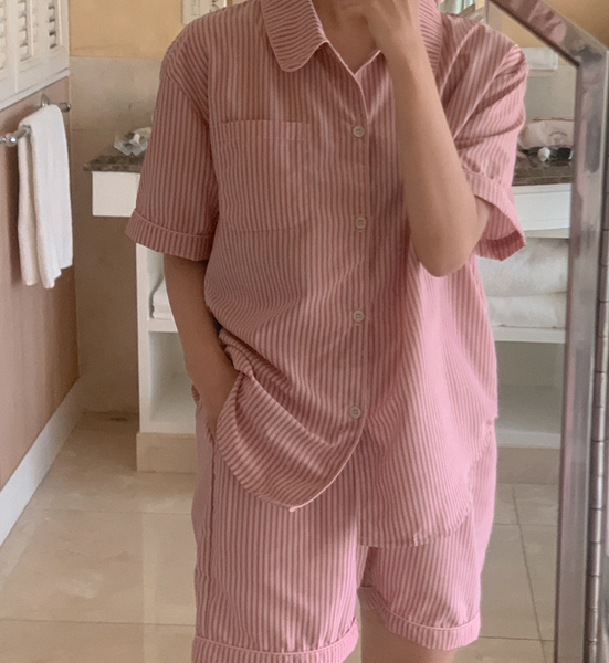 [Juuneedu] J'eu Greek Stripe Short Sleeve Pyjama Set