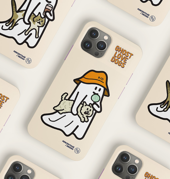 [PERCENTAGE] Ghost Love Dog/ Cat Phone Case (4 Types)