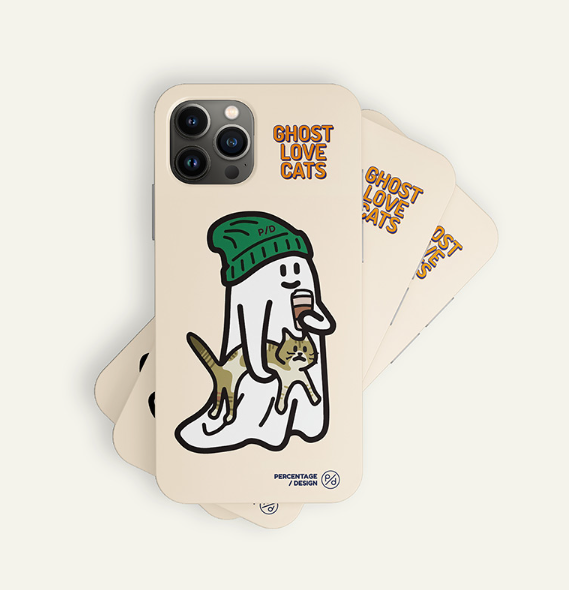 [PERCENTAGE] Ghost Love Dog/ Cat Phone Case (4 Types)