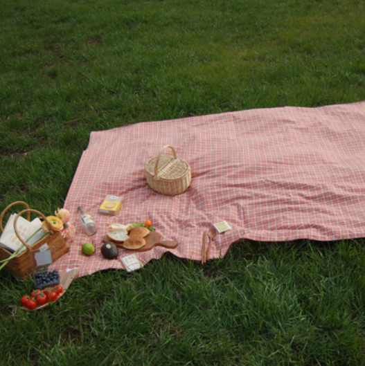 [MADE FANNIE] BUTTER Blossom Check Picnic Mat