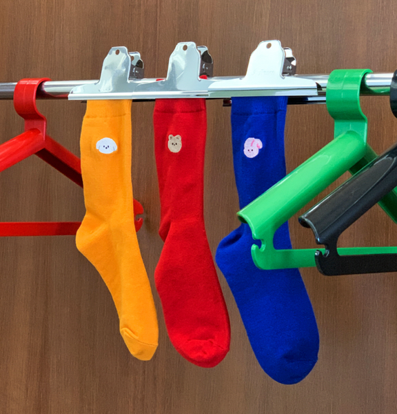 [THENINEMALL] Colour Embroidered Socks