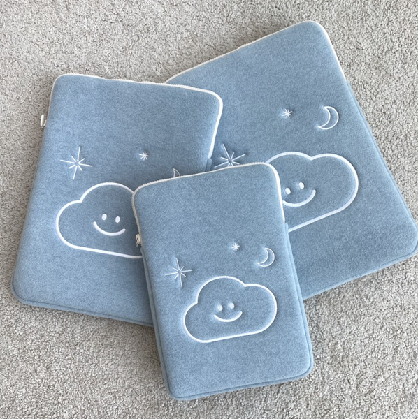 [skyfolio] White Cloud iPad/ Laptop Pouch (Blue)