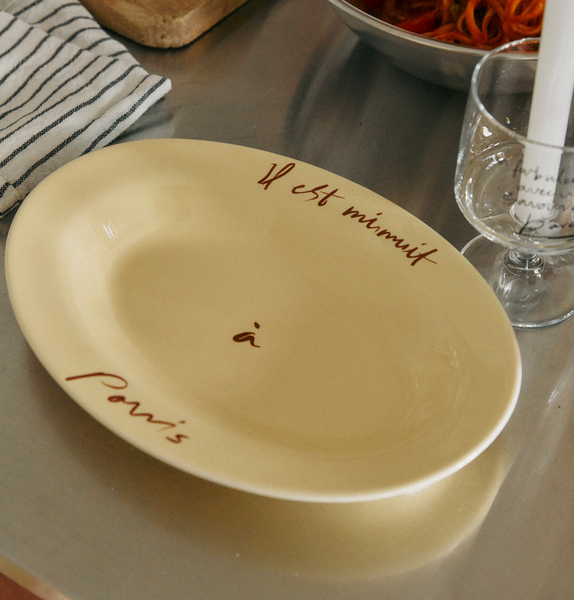 [HOTEL PARIS CHILL] Midnight Stoneware Plate (Oval)