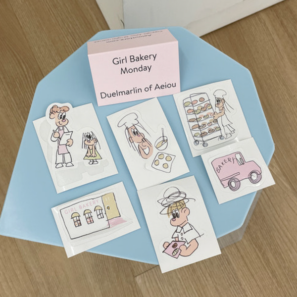 [Aeiou] Girl Bakery Sticker Monday 6 set