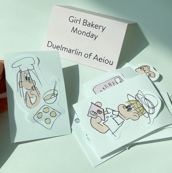 [Aeiou] Girl Bakery Sticker Monday 6 set