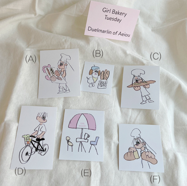 [Aeiou] Girl Bakery Sticker Tuesday 6 set