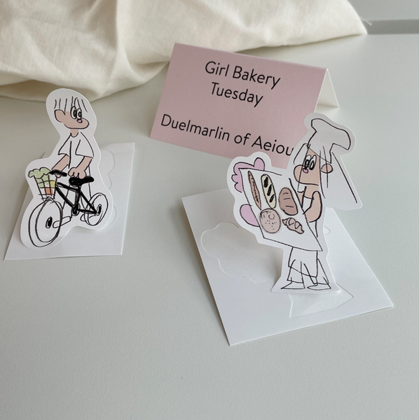 [Aeiou] Girl Bakery Sticker Tuesday 6 set