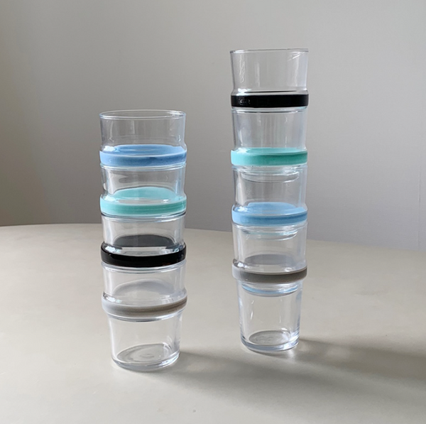 [SINON SHOP] Colour Line Glass Cup 4P Set(270ml/320ml)