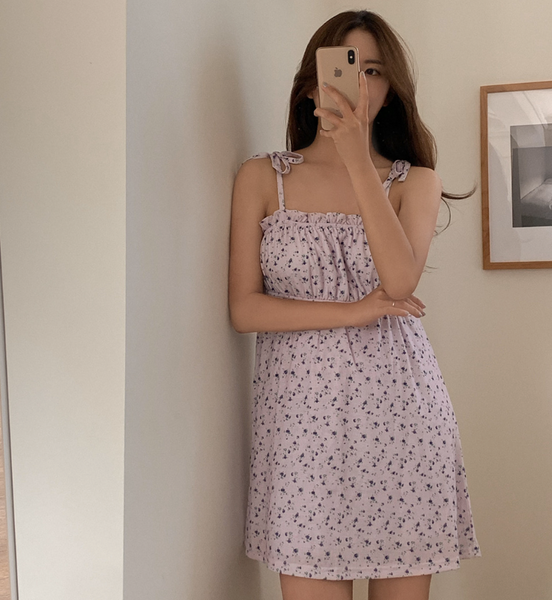 [Juuneedu] Flower Dress Shorts Set