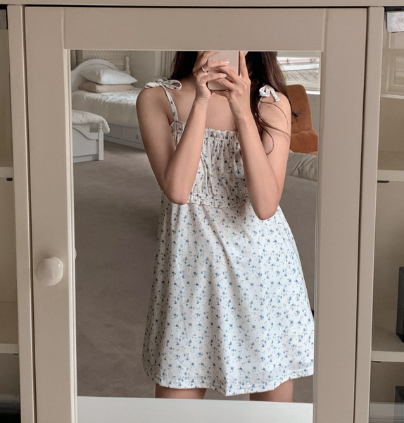 [Juuneedu] Flower Dress Shorts Set
